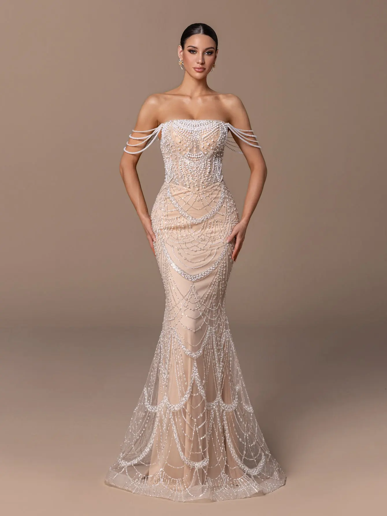 Pearl Drop Shoulder Dress