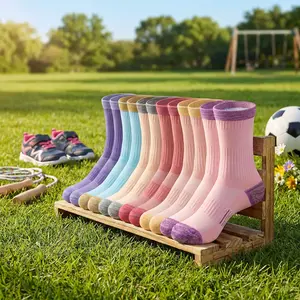 Women's Cushioned Compression Cotton Crew Socks for Hiking Athletic Running Walking - 6 Pairs Pack of Breathable Moisture-Wicking Comfortable Ankle Socks Perfect for Sports Workout Outdoor Activities Daily Wear Fashion Casual Style