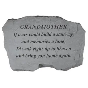 212 MAIN Engraved Cast Stone Memorial Plaque - 16x10.5x1.5in Wall-Mountable Weatherproof Garden Accessory, Outdoor/Backyard Garden Accessory for Family Tribute with "Grandmother-If Tears Could Build A Stairway" Design, Outdoor Garden Accessories