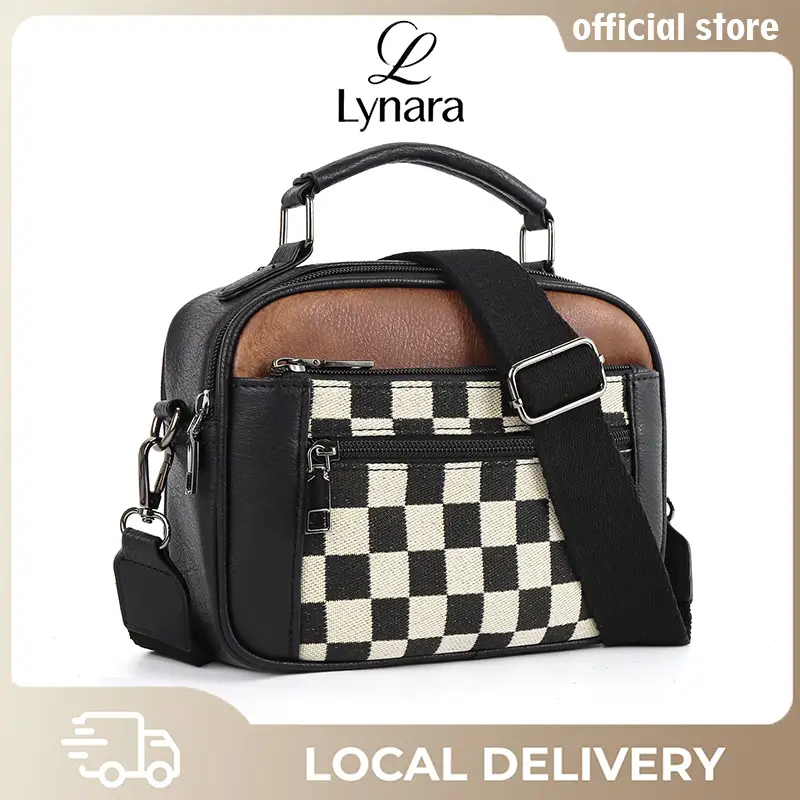 Checkerboard Pattern Colorblock Crossbody Bag for Women, Gifts for Girlfriend, Fashion PU Leathe!Zipper Shoulder Bag, Casual TrendyVersatile High-qual