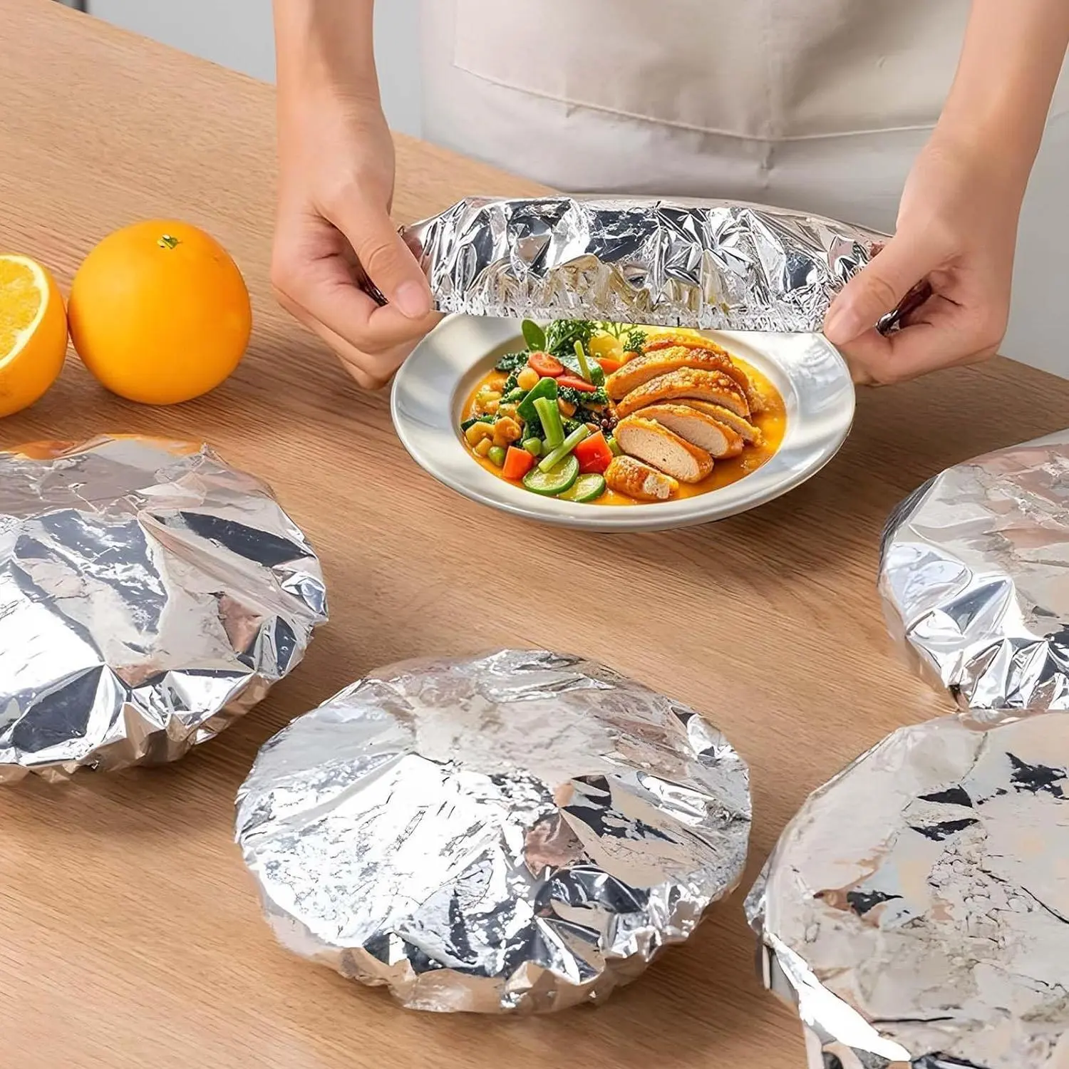30/50 PCS Reusable Aluminium Foil Film Adjustable Food Storage Covers for Kitchen Kitchen Food Covers Insulation Cover Aluminium Foil Food Covers Fresh Keeping Insulation Film Elastic Bowl Covers summerwins