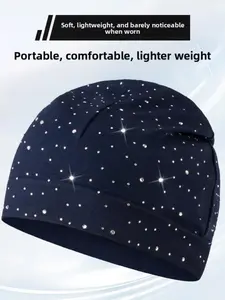 Four-Season Skull Cap with Full Rhinestones, Breathable Casual Skiing Cycling Running Hat, Unisex New Design, Comfortable and Stylish