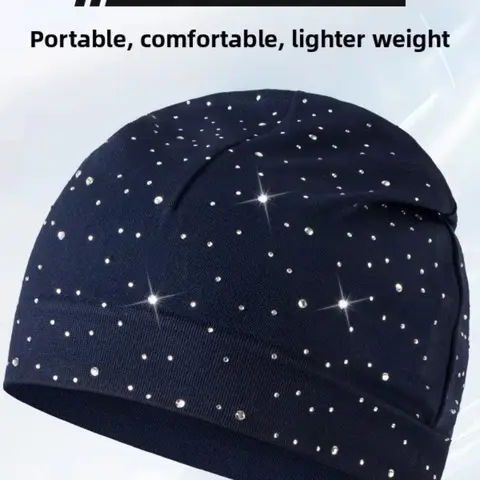 Unisex New All-Season Skull Cap with Full Rhinestones, Breathable Beanies, Beanie Hats, Casual Fashion Skiing Cycling Running Hat, Comfortable and Stylish Accessory