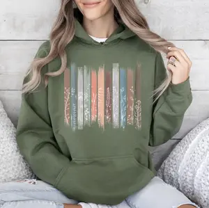 Wildflowers, Nature, Floral, Botanical Stripes Hoodie