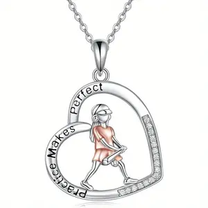 Silver Softball Pendant