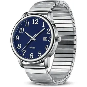 BYW22  Mens Watches Easy Read Analog Quartz Sport Waterproof Watch for Men with 38mm Stainless Steel Expansion Band and Glow Dial