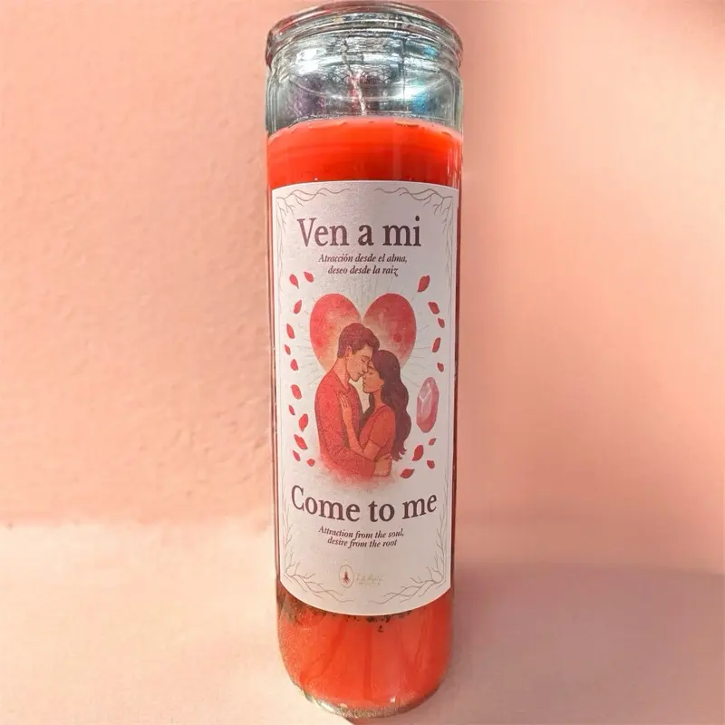 Ven a mi Candle - Attraction from the Soul Desire from the Heart - Romantic Red Candle for Love and Affection