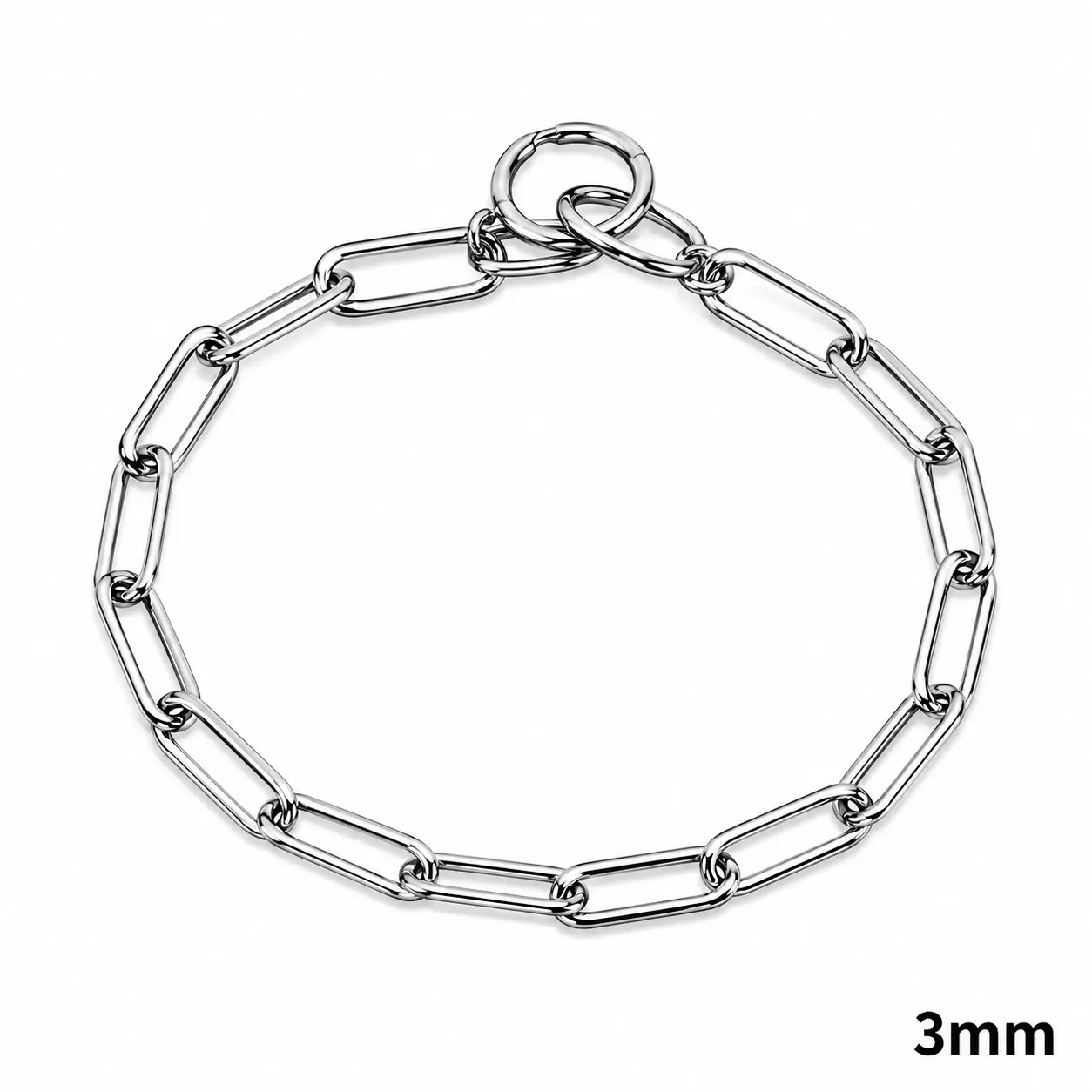 HERM SPRENGER - Chrome Long Link Fur Saver Collar 3mm