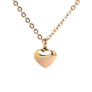 Stainless Steel Heart-shaped Memorial Ash Holder Cremation Necklace Jewelry