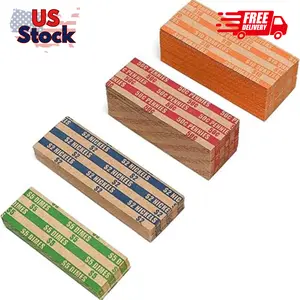 200 Pcs Assorted Packed Flat Stripped Coin Wrappers