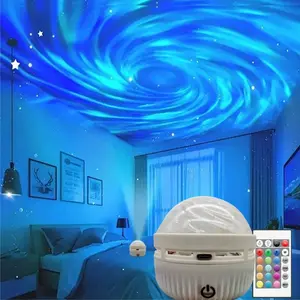 USB Powered Touch Control Wave Night Light Projector, Remote Control, Aurora Projector Lamp, Galaxy Arctic Lights LED Projection Lamp, Home Party Atmosphere Lighting