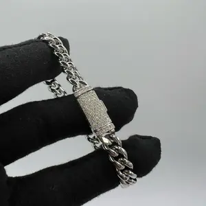 925 Silver 8mm VVS Moissanite Clasp Bracelet