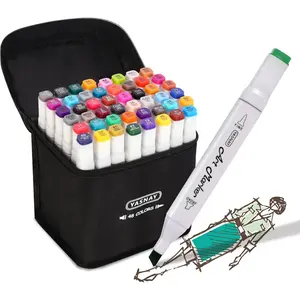 Alcohol Markers 48 Colors Dual Tip Art Marker Drawing Coloring Marker for Kids Sketching Adult Coloring