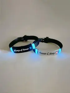 Letter Design & Glow in The Dark Silicone Bracelet, Fashionable Adjustable Bracelet for Women & Men, Trendy All-match & Exquisite Jewelry for Birthday Gift