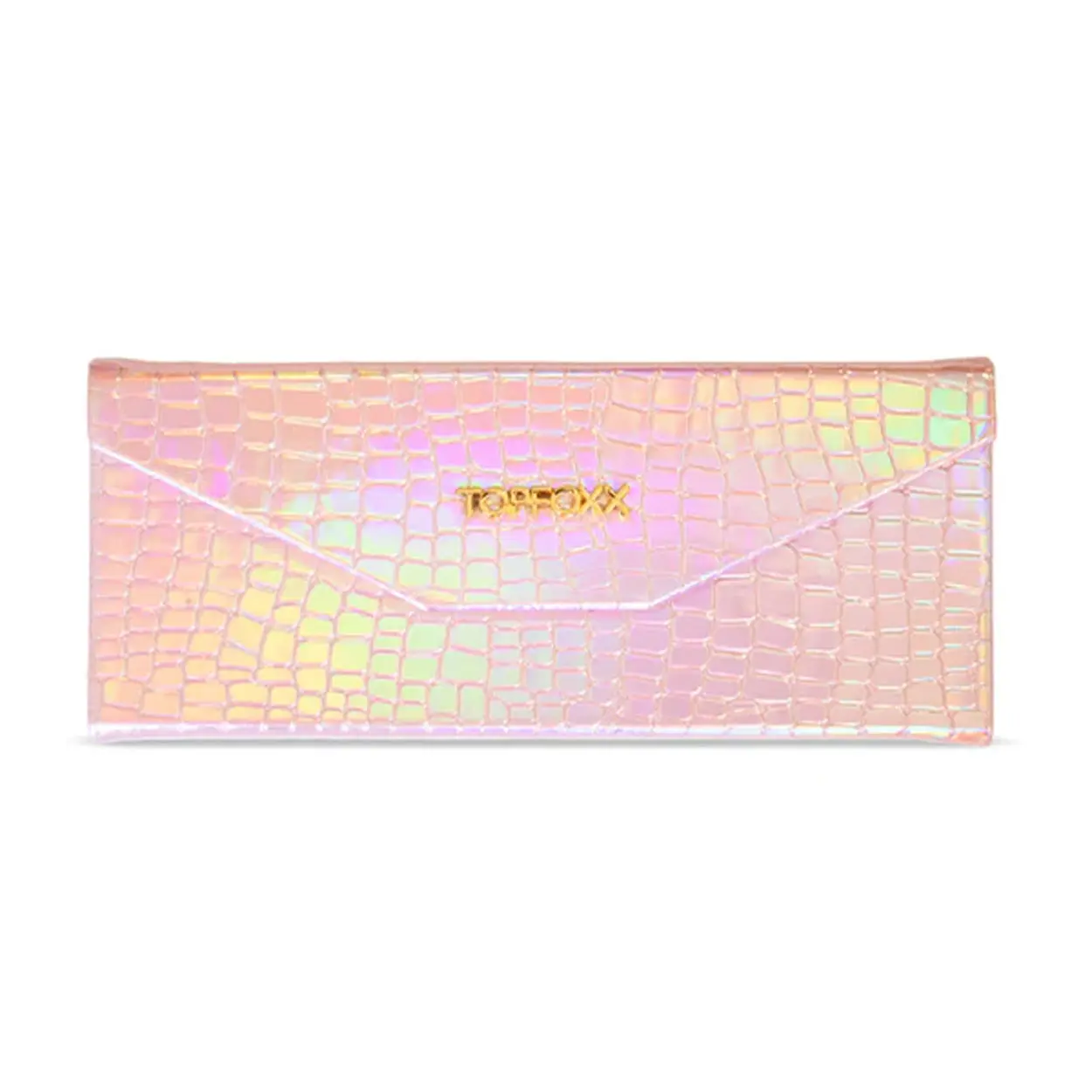 Faux Croco Foldable Case - Nude Holographic - Sunglasses Holder - For Women & Men