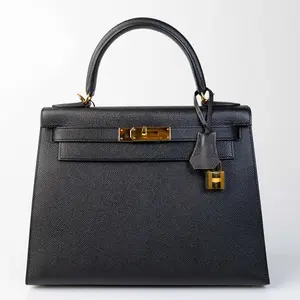 Pre-owned HERMÈS Epsom Top Handle Bags Hermes Kelly 28 Black H26030666