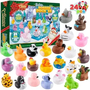 2025 Christmas Advent Calendar Ducks, Rubber Ducks for Boys Girls Kids and Toddlers, Party Favor Xmas Gifts, Rubber Ducky Bath Toys, Kids Xmas Fun Ducks, 24 Days Christmas Countdown
