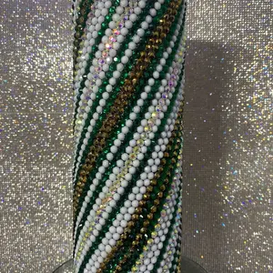Blinged Green Candy Cane Tumbler for Drinks and Beverages customized