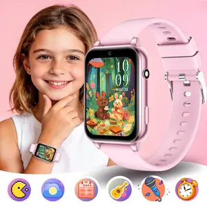 Kids' Smartwatch with 18 Built in Games Features Front-facing Camera for Photos, Flashlight, Pedometer, and Calculator. Equipped with a High-Capacity Battery, This Android Watch is Your Child's Ultimate Toolkit—Perfect for Birthdays.
