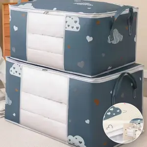 [Foldable Storage Bag] Multi-Purpose Foldable Storage Bag Set with Handles - Large Capacity - Dust & Moisture Resistant - Organizer for Blankets, Bedding & Moving - Unscented - No Battery - Power-Free Operation