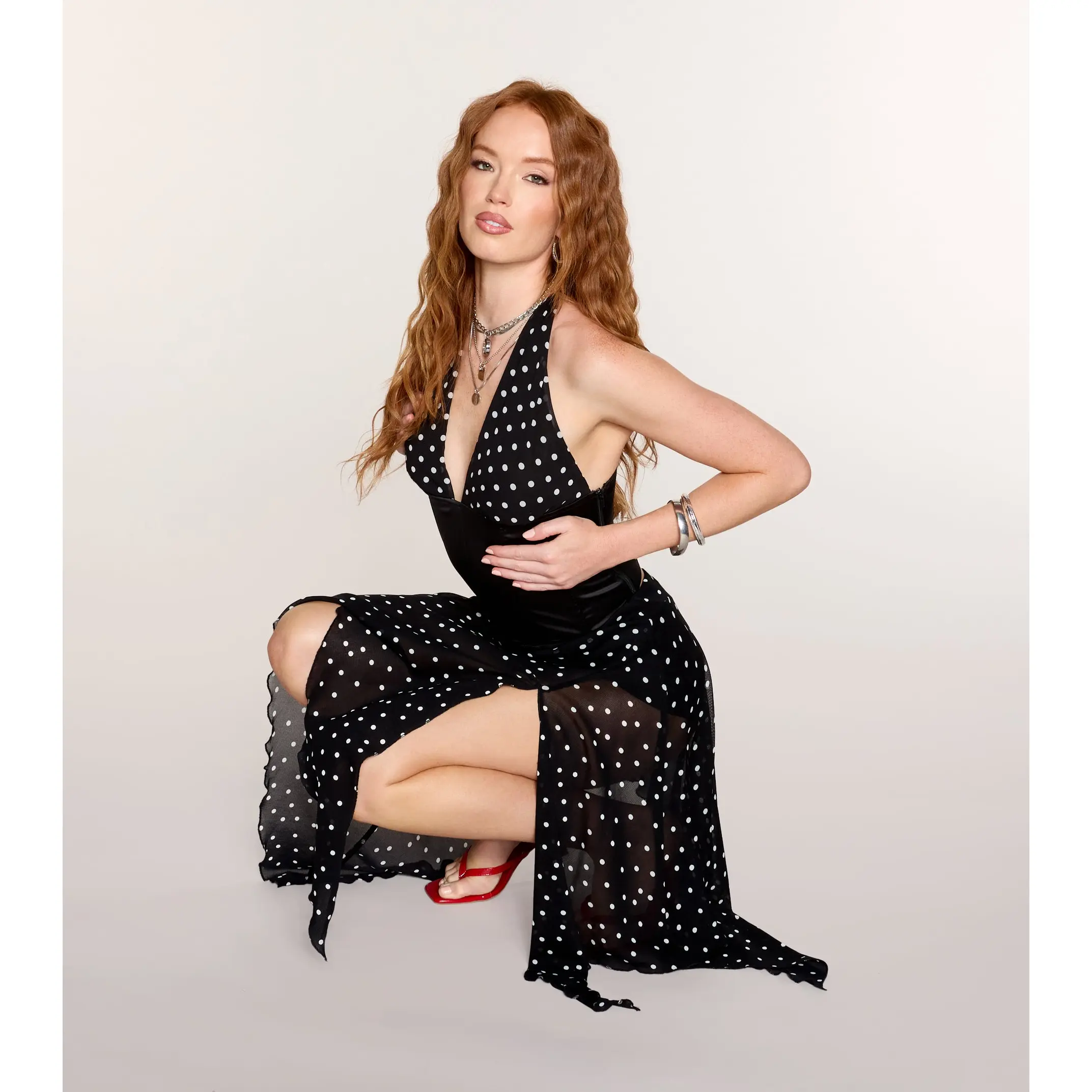 Chic Edge Polka Dot Corset Top
