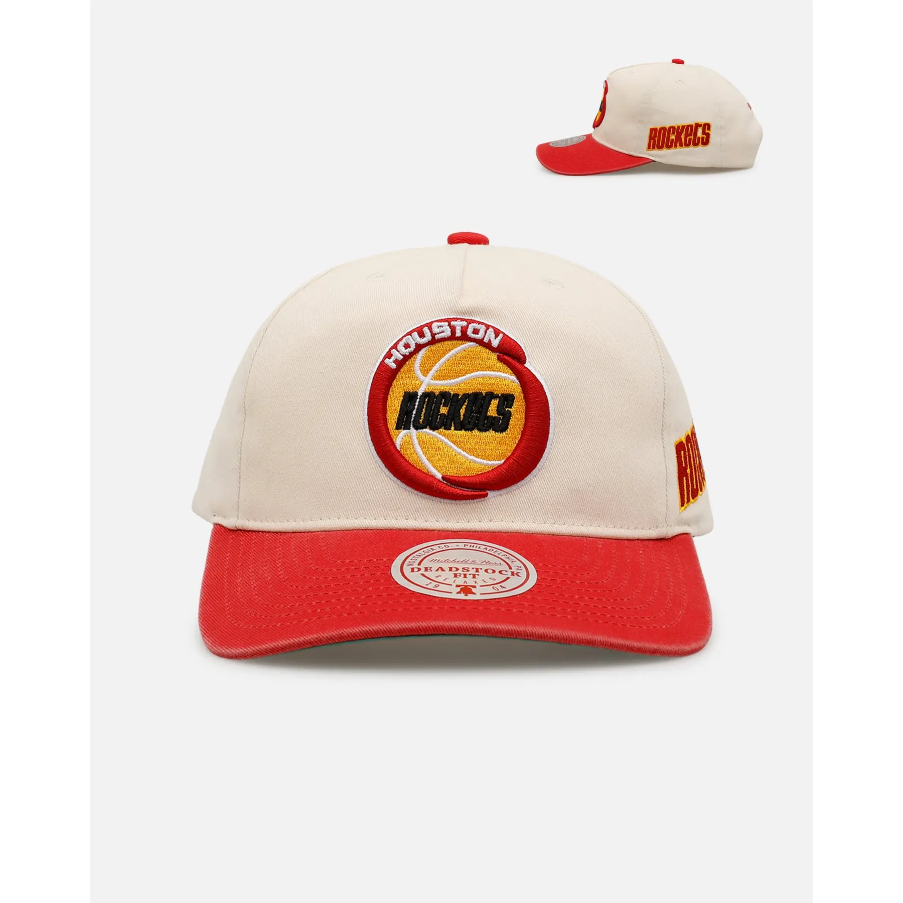 Mitchell & Ness Houston Rockets 'Washed Cotton' Deadstock Snapback Off White