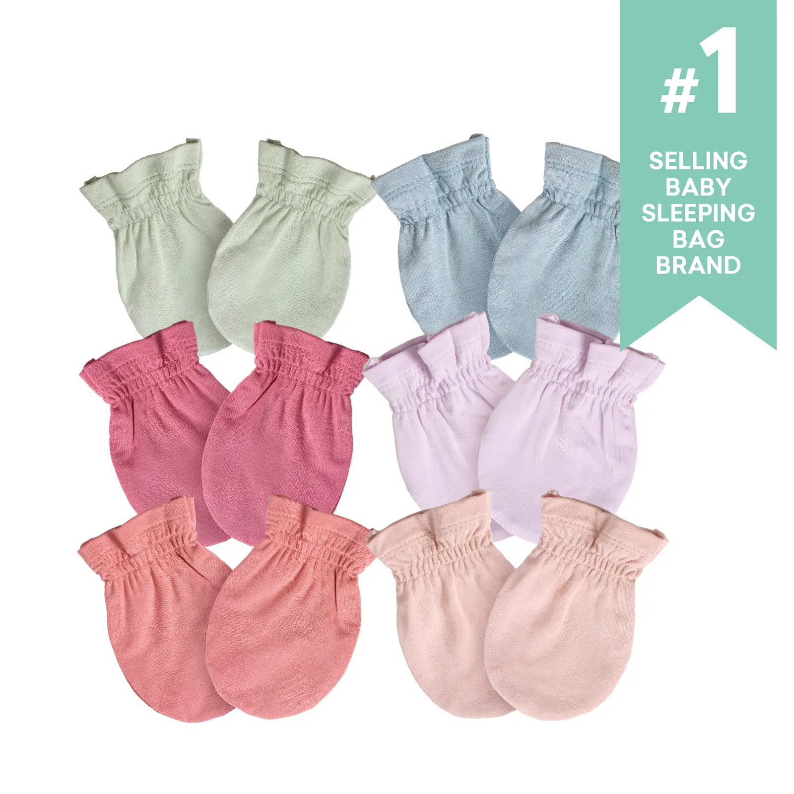 PurComfy SuperSoft Baby Mittens, Bamboo Viscose Infant Newborn Mittens for Girls Boys No Scratch Gloves 6 Pack