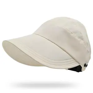 Outdoor UV Protection Hollow Top Sun Hat,Summer Wide Brim Sun Protection Hat,Adjustable Wide Brim Hats for Women Beach Packable Visor
