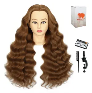 Mannequin Head 80% Human Hair for Hairstyling - Heat Resistant Manikin Head for Cosmetology Students, Professionals & Practice Exams