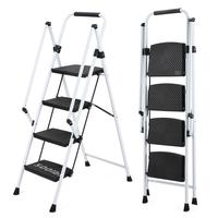 White+ABS+Rubber+Steel (Q235)+Four step ladder