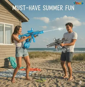 2026 Powerful Electric Water Blaster with Luminous Flame Effect & Auto-Refill, High-Speed Continuous Firing Water Gun, 32FT Range Summer Toy for Boys & Girls Battles & Outdoor Fun