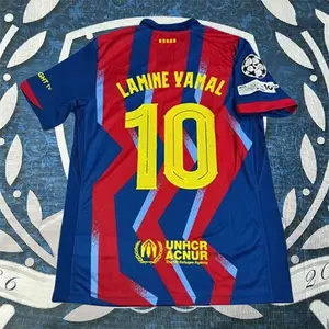 25 26 Red Blue Yamal 10 Short sleeve Soccer jersey