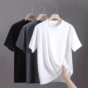 Unisex 1/2/3 PCS 100% Cotton Short-Sleeve Round Neck Solid Tshirts - High-Quality Fitted Casual Sports Tops for Summer, All-Season Wear