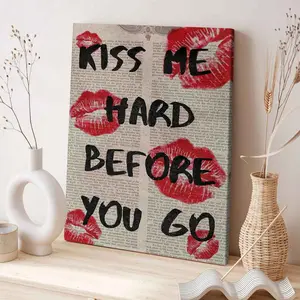 Romantic Art Poster, Solid Wood Frame Canvas Print, Modern Wall Decor, High-Quality Waterproof Painting for Living Room & Bedroom