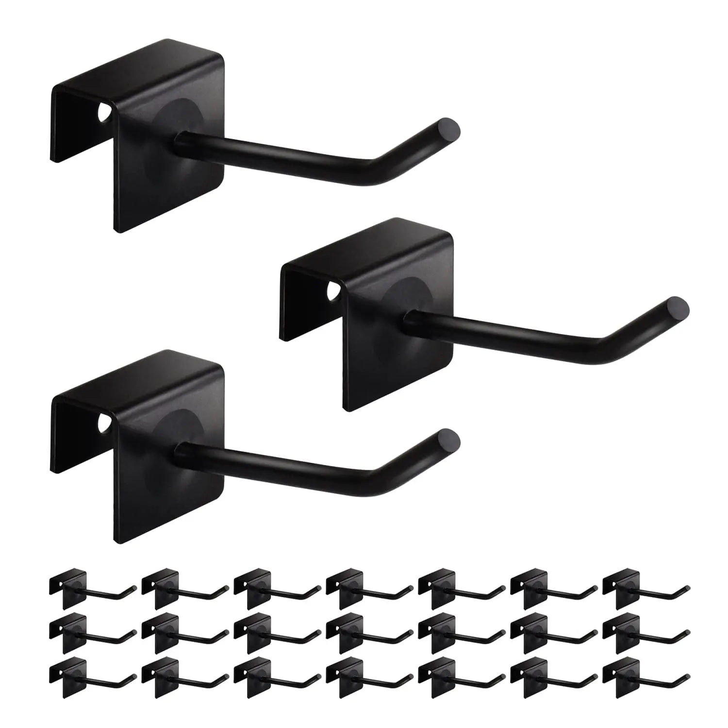 #HOOK-246 24 Pcs Small Metal Panel Hook Hanger for Hanging Tower, Clothes, Scarf, hat, Key, and mask. Coated with Black Painting