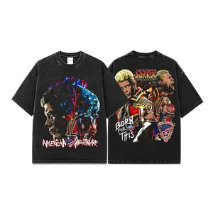 Cody Rhodes American Nightmare Premium Acid Washed Cotton T-Shirt, Undisputed Champion Wrestling Graphic Tee, Born For This Fan Shirt, Vintage Wrestling Streetwear Apparel, Retro Champion Graphic Tee, Unisex Gift For Wrestling Fans