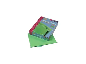 Smead 64061 Hanging File Folders, 1/5 Tab, 11 Point Stock, Letter, Bright Green, 25/Box