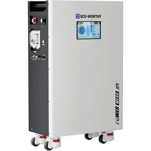 ECO-WORTHY Powermega 48V 314Ah LiFePO4 Battery, 16.1kWh Energy Storage with Breakers, 200A Active Balancing BMS, Aerosol Fire Protection,7" LCD and Bluetooth, RS485/CAN/RS232 for Off-Grid&Home Backup