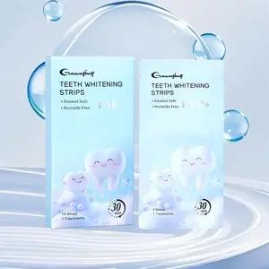 14 Pcs Teeth Whitening Strips Effective Dental Beauty Deep Stains Removal Patches for Home Use Enamel Safe Peroxide Free