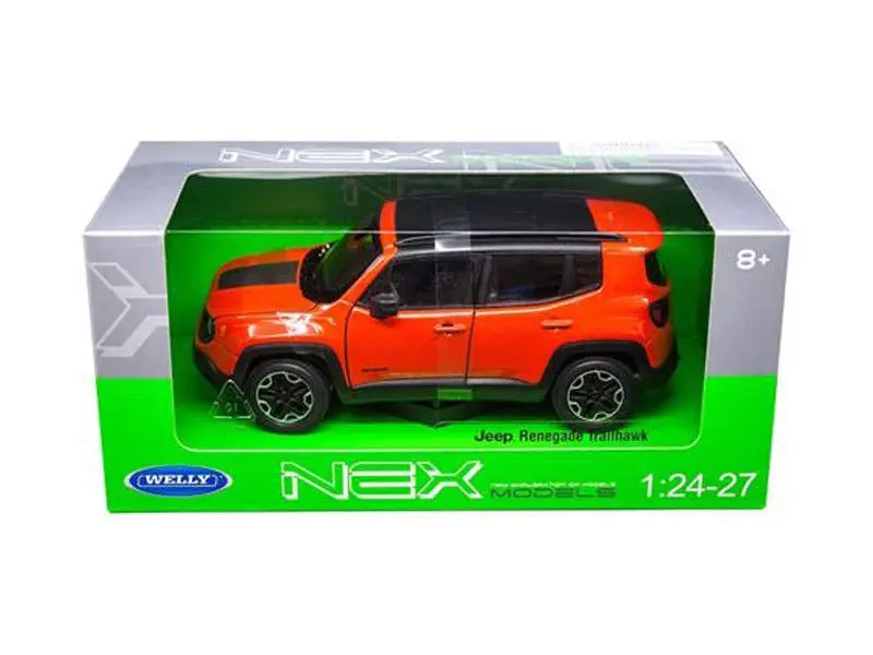 Jeep Renegade Trailhawk - Orange (NEX) Diecast 1:24-1:27 Scale Model Car - Welly 24071OR, Model Cars, Ages 8+
