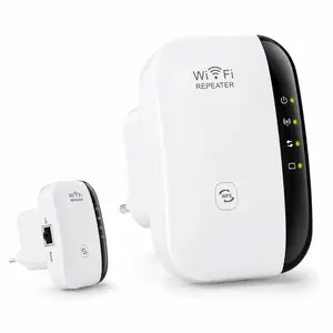 WiFi Extender Signal Booster 300mbps, WiFi Range Extender, Wireless Internet Repeater, Long Range Amplifier with Ethernet Port, Access Point, 1-Key Setup, Alexa Compatible