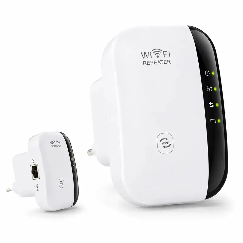 WiFi Extender Signal Booster 300mbps, WiFi Range Extender, Wireless Internet Repeater, Long Range Amplifier with Ethernet Port, Access Point, 1-Key Setup, Alexa Compatible