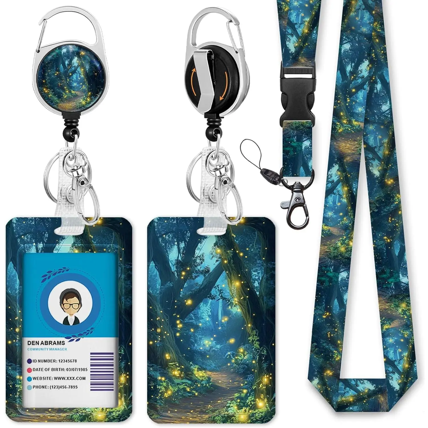 BYH1 ID Badge Holder with Lanyard, Sunrise Mountain Lanyard for Keys, Mountain Sunset Retractable Badge Reel Clip, Teacher Lanyards for ID Badges Holder, Nurse Teacher Workers Women Office Gifts