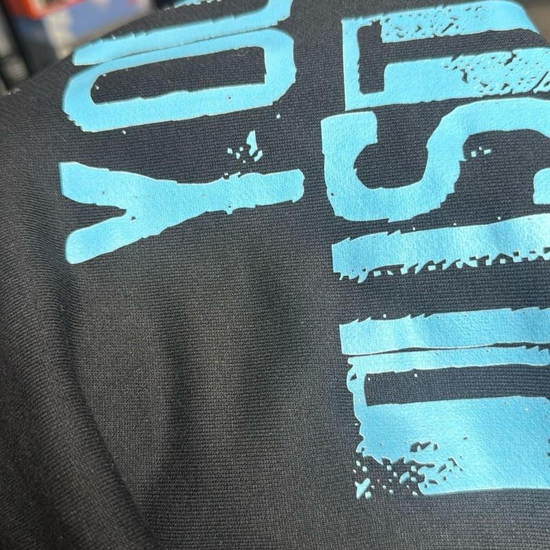 LVK "You Just Met The Plug Hoodie" Gamma Blue - Black Hoodie with Blue Logo