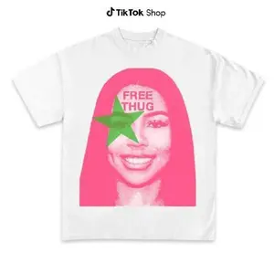 Bold Mariah Pink Big Face Graphic Tee Stand Out With Free Thug Style
