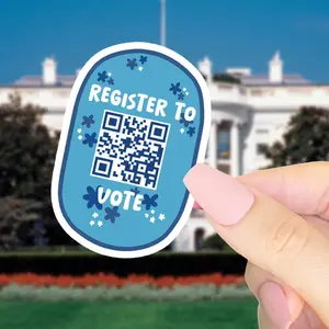 Register to Vote QR Code Vinyl Sticker