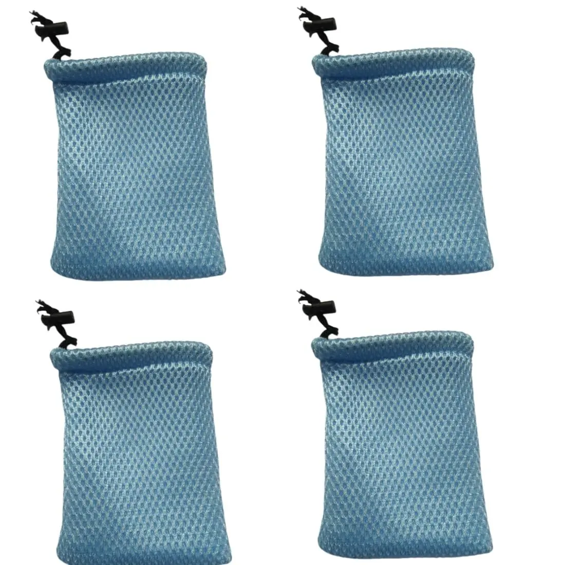 Nylon Mesh Drawstring Bag  Small Storage Pouch String Bags 5 X 3.5 Inch For Mini Stuff Mp3 Earphone Key Blue 8pcs