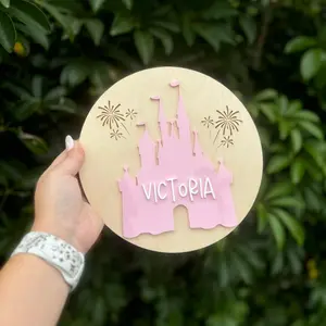 Personalized Princess Castle Wood Decor Nursery Sign