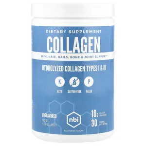 NBI Hydrolyzed Collagen Types I & III, Unflavored, 10.58 oz (300 g)