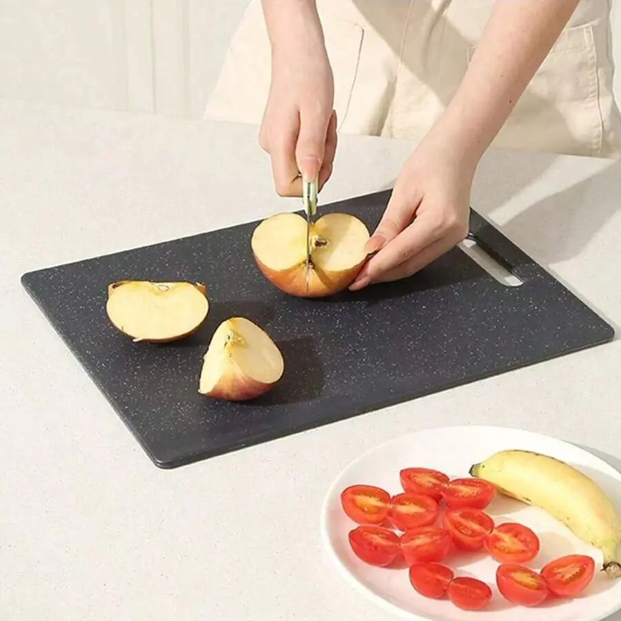 Set of 1/3 Marble Texture Plastic Cutting Boards, Thick Chopping Board, Separates Raw and Cooked Food, Kitchen Fruit and Food Prep